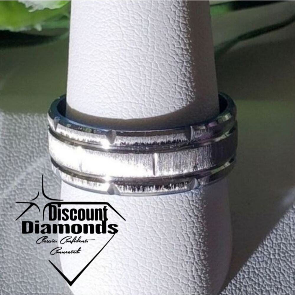 Bright Silver Frosted Finish Tungsten All Occasion Ring